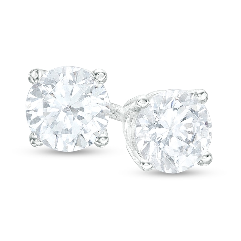 1.20 CT. T.W. Diamond Solitaire Stud Earrings in 14K White Gold (J/I3)|Peoples Jewellers
