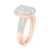 Thumbnail Image 2 of 0.95 CT. T.W. Octagonal-Shaped Multi-Diamond Frame Bridal Set in 10K Rose Gold