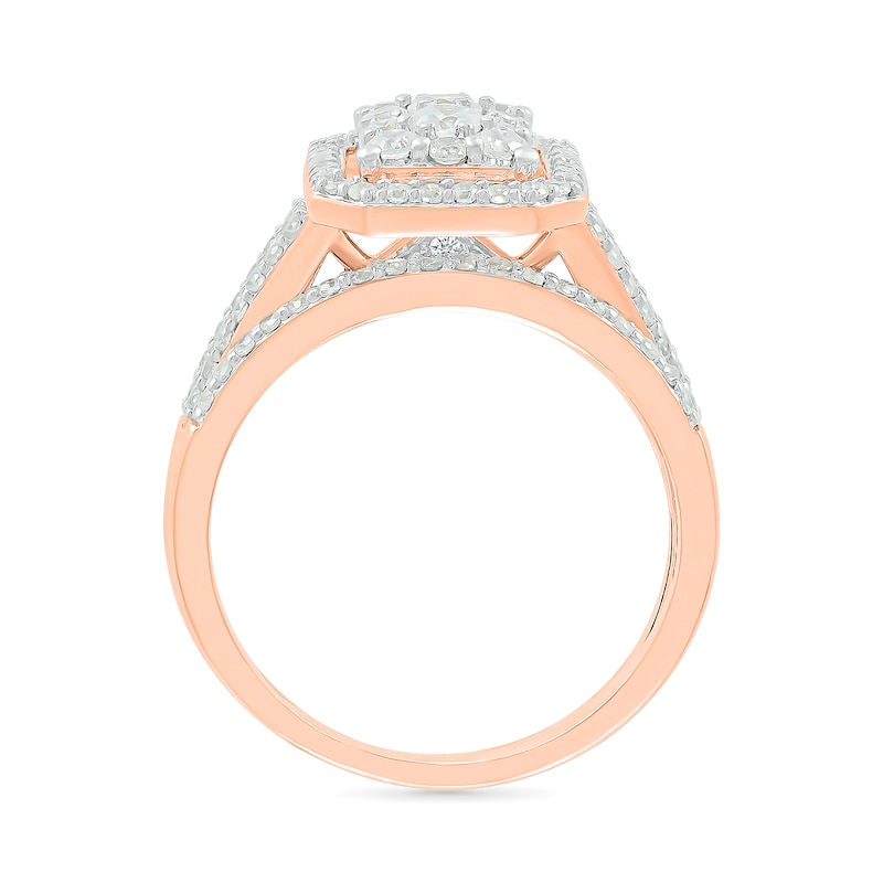 0.95 CT. T.W. Octagonal-Shaped Multi-Diamond Frame Bridal Set in 10K Rose Gold|Peoples Jewellers