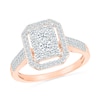 Thumbnail Image 5 of 0.95 CT. T.W. Octagonal-Shaped Multi-Diamond Frame Bridal Set in 10K Rose Gold