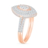 0.96 CT. T.W. Marquise-Shaped Multi-Diamond Double Frame Bridal Set in 10K Rose Gold