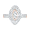 Thumbnail Image 2 of 0.96 CT. T.W. Marquise-Shaped Multi-Diamond Double Frame Bridal Set in 10K Rose Gold