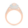 0.96 CT. T.W. Marquise-Shaped Multi-Diamond Double Frame Bridal Set in 10K Rose Gold