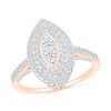 Thumbnail Image 4 of 0.96 CT. T.W. Marquise-Shaped Multi-Diamond Double Frame Bridal Set in 10K Rose Gold