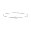 Thumbnail Image 0 of 0.06 CT. T.W. Diamond Star Station Anklet in Sterling Silver – 10"