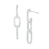 0.16 CT. T.W. Diamond Paper Clip Link Drop Earrings in Sterling Silver