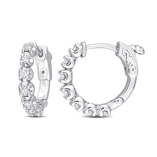 CT. T.W. Diamond Hoop Earrings in 14K White Gold