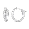 Thumbnail Image 1 of 0.22 CT. T.W. Diamond Hoop Earrings in 14K White Gold