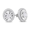 0.50 CT. T.W. Oval Diamond Frame Stud Earrings in 14K White Gold