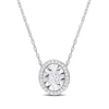 0.25 CT. T.W. Oval Diamond Frame Pendant in 14K White Gold - 17"