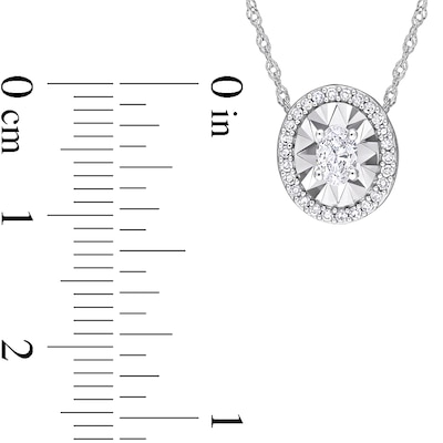 0.25 CT. T.W. Oval Diamond Frame Pendant in 14K White Gold - 17"