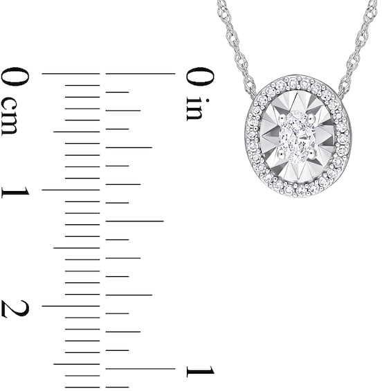 0.25 CT. T.W. Oval Diamond Frame Pendant in 14K White Gold - 17"