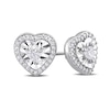 Thumbnail Image 2 of 0.49 CT. T.W. Heart-Shaped Diamond Frame Stud Earrings in 14K White Gold