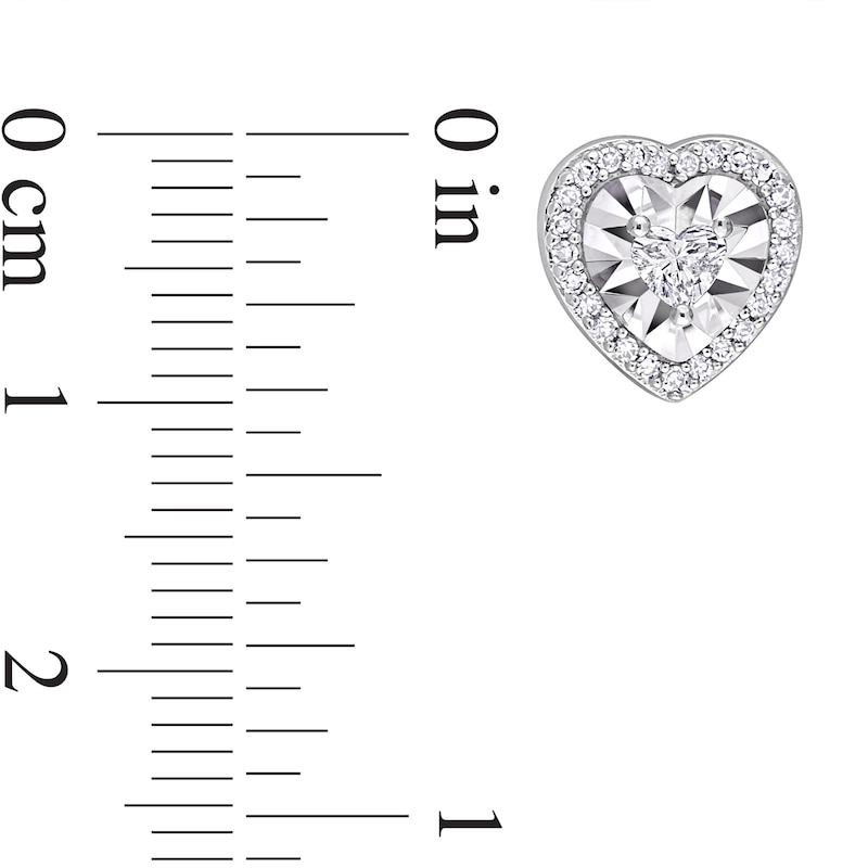 0.49 CT. T.W. Heart-Shaped Diamond Frame Stud Earrings in 14K White Gold|Peoples Jewellers