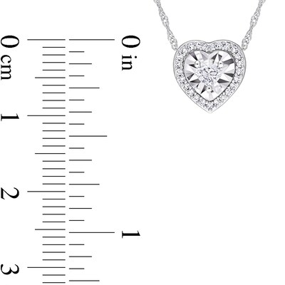 0.24 CT. T.W. Heart-Shaped Diamond Frame Pendant in 14K White Gold - 17"