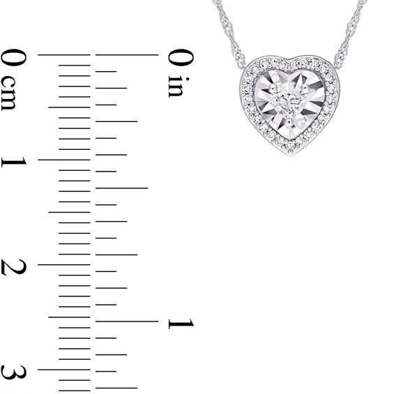 0.24 CT. T.W. Heart-Shaped Diamond Frame Pendant in 14K White Gold - 17"