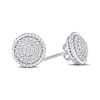 Thumbnail Image 2 of 0.31 CT. T.W. Multi-Diamond Twisted Frame Layered Stud Earrings in 14K White Gold