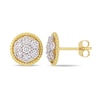 Thumbnail Image 0 of 0.98 CT. T.W. Multi-Diamond Flower Twisted Frame Stud Earrings in 14K Gold