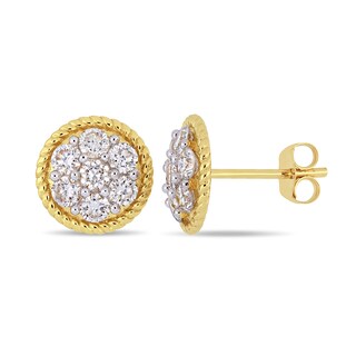 CT. T.W. Multi-Diamond Flower Twisted Frame Stud Earrings in 14K Gold