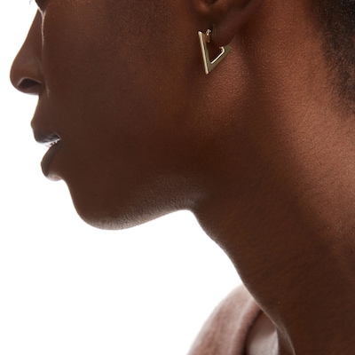 Triangle Hoop Earrings in 10K Gold