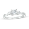 Thumbnail Image 0 of 0.50 CT. T.W. Princess-Cut Diamond Past Present Future® Twist Shank Engagement Ring in 10K White Gold