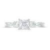 Thumbnail Image 3 of 0.50 CT. T.W. Princess-Cut Diamond Past Present Future® Twist Shank Engagement Ring in 10K White Gold