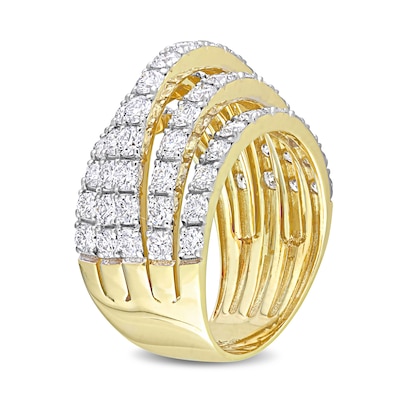 3.10 CT. T.W. Diamond Multi-Row Split Shank Ring in 14K Gold