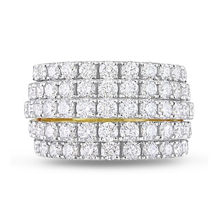 3.10 CT. T.W. Diamond Multi-Row Split Shank Ring in 14K Gold