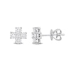 0.83 CT. T.W. Diamond Cross Stud Earrings in Platinum