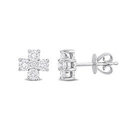 0.83 CT. T.W. Diamond Cross Stud Earrings in Platinum
