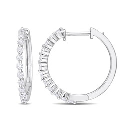 0.48 CT. T.W. Diamond Hoop Earrings in Platinum