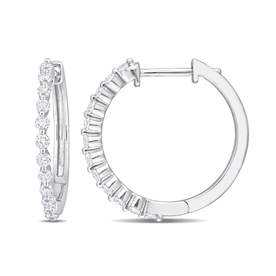 0.48 CT. T.W. Diamond Hoop Earrings in Platinum