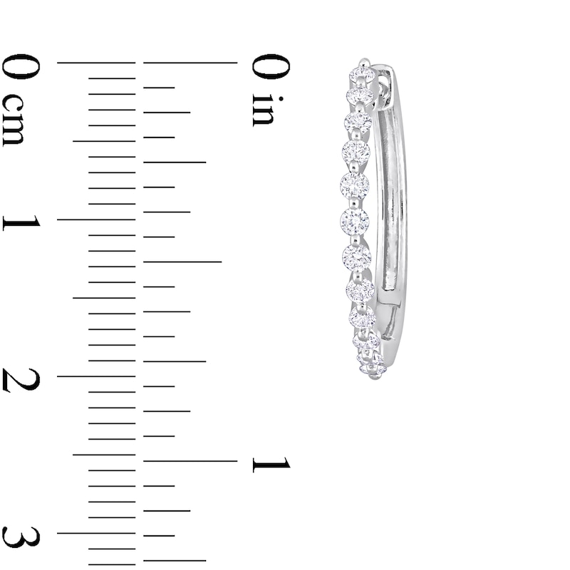 0.48 CT. T.W. Diamond Hoop Earrings in Platinum|Peoples Jewellers