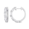 Thumbnail Image 1 of 0.96 CT. T.W. Baguette Diamond Scallop Sides Hoop Earrings in Platinum