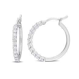 0.99 CT. T.W. Diamond Hoop Earrings in Platinum