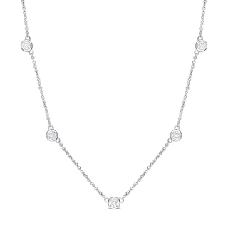 0.99 CT. T.W. Diamond Station Necklace in Platinum