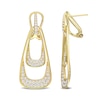 Thumbnail Image 0 of 1.36 CT. T.W. Diamond Double Open Geometric Drop Earrings in 14K Gold