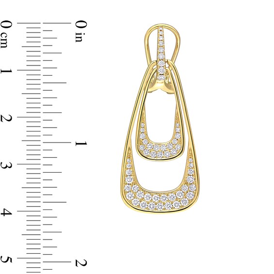 1.36 CT. T.W. Diamond Double Open Geometric Drop Earrings in 14K Gold