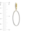 Thumbnail Image 2 of 0.10 CT. T.W. Diamond Open Oval Drop Earrings in 14K Gold