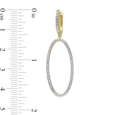 0.10 CT. T.W. Diamond Open Oval Drop Earrings in 14K Gold