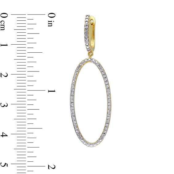 0.10 CT. T.W. Diamond Open Oval Drop Earrings in 14K Gold