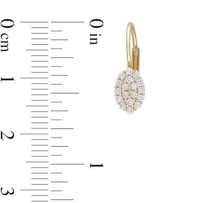 0.32 CT. T.W. Oval Multi-Diamond Frame Drop Earrings in 14K Gold