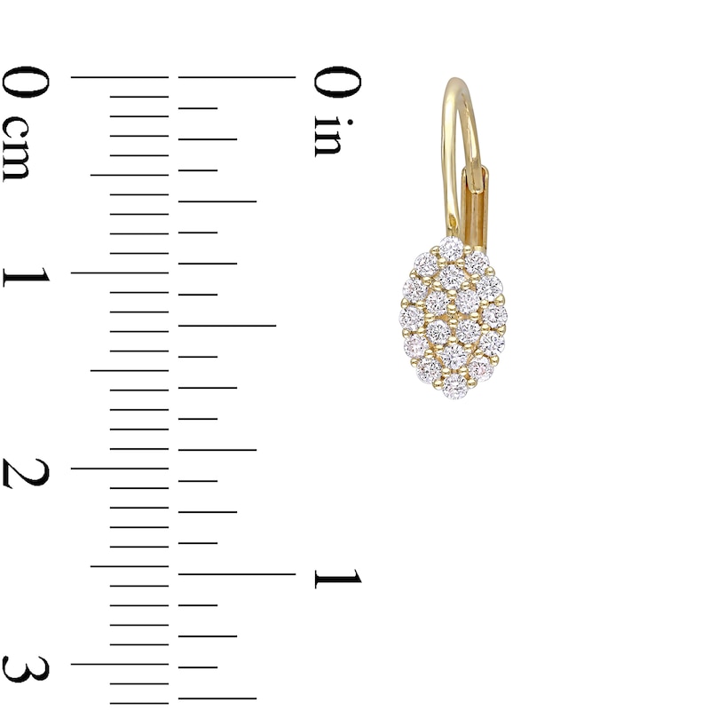 0.32 CT. T.W. Oval Multi-Diamond Frame Drop Earrings in 14K Gold