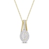 0.23 CT. T.W. Marquise Multi-Diamond Double Frame Drop Pendant in 10K Gold - 17"