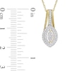 0.23 CT. T.W. Marquise Multi-Diamond Double Frame Drop Pendant in 10K Gold - 17"