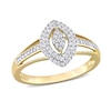 Thumbnail Image 0 of 0.24 CT. T.W. Marquise Multi-Diamond Double Frame Split Shank Ring in 10K Gold