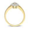 Thumbnail Image 4 of 0.24 CT. T.W. Marquise Multi-Diamond Double Frame Split Shank Ring in 10K Gold