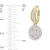 Thumbnail Image 2 of 0.48 CT. T.W. Oval Multi-Diamond Double Frame Drop Earrings in 10K Gold