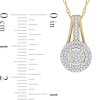 0.24 CT. T.W. Multi-Diamond Double Frame Drop Pendant in 10K Gold - 17"