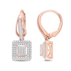 Thumbnail Image 0 of 0.49 CT. T.W. Square-Shaped Multi-Diamond Double Frame Drop Earrings in 10K Rose Gold